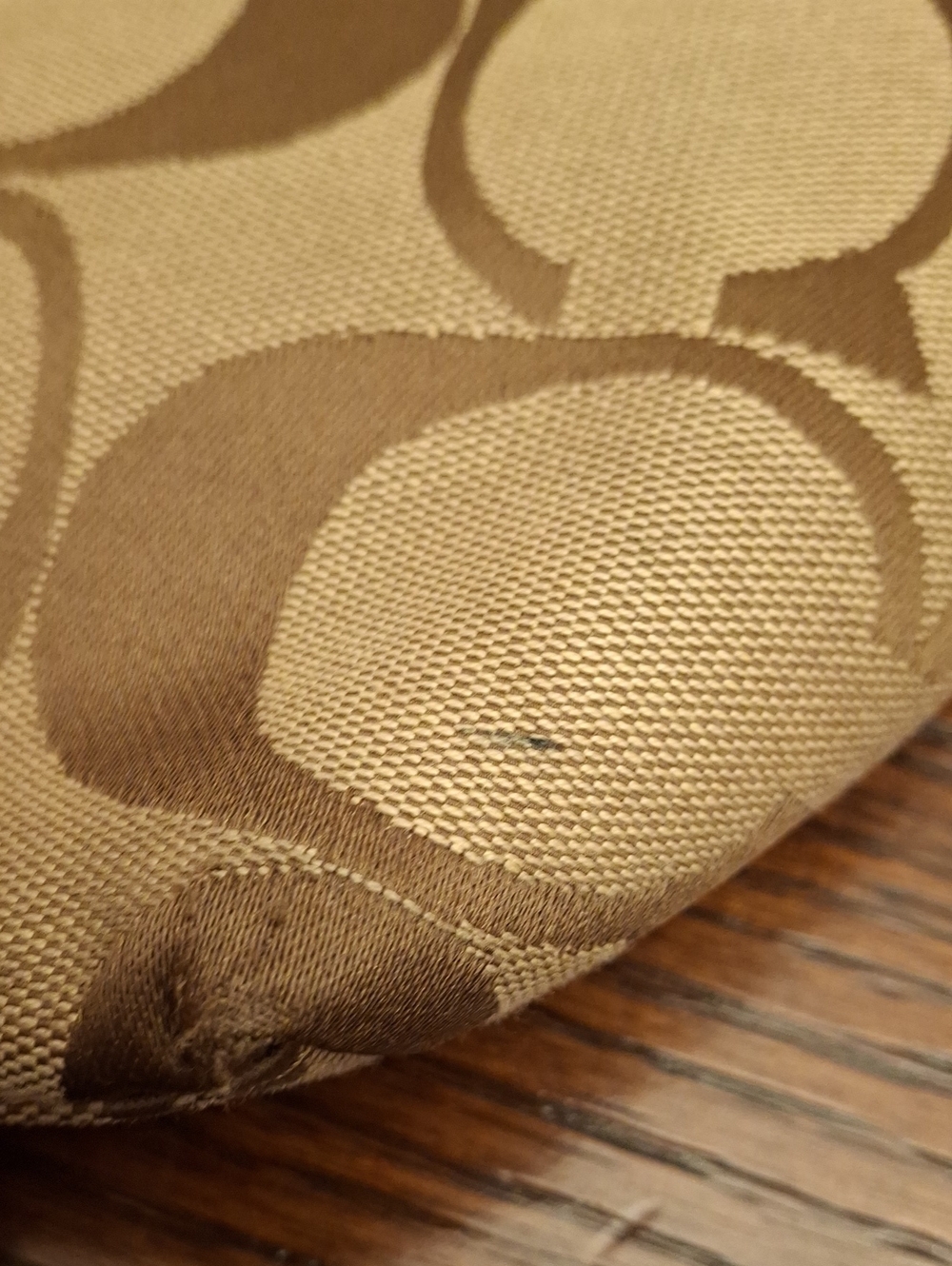 2013 Jan Coach signature-pattern canvas tote dark brown Accents Prelove Like New - Picture 16 of 16